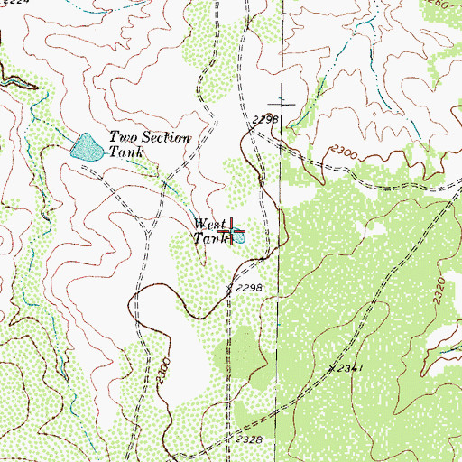 Topographic Map of West Tank, TX