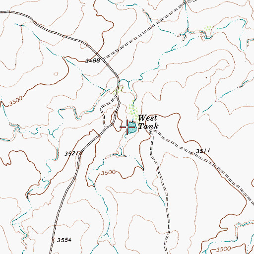Topographic Map of West Tank, TX