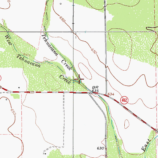 Topographic Map of West Tehuacana Creek, TX