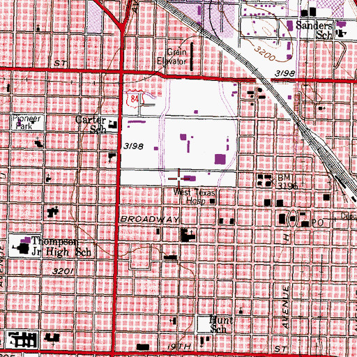 Topographic Map of Southwest Regional Specialty Hospital, TX