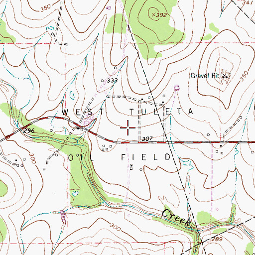 Topographic Map of West Tuleta Oil Field, TX