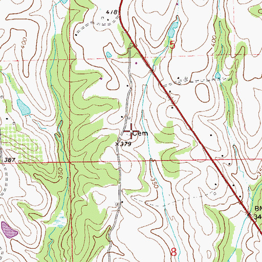 Topographic Map of Rush Cemetery, AL