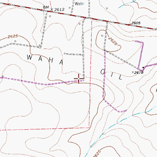 Topographic Map of West Waha Oil Field, TX
