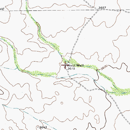 Topographic Map of West Well, TX