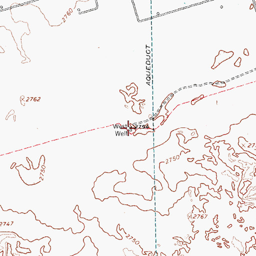 Topographic Map of West Well, TX