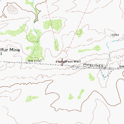 Topographic Map of West Well, TX