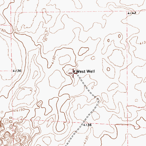 Topographic Map of West Well, TX
