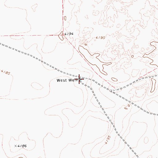 Topographic Map of West Well, TX
