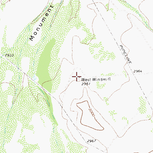 Topographic Map of West Windmill, TX