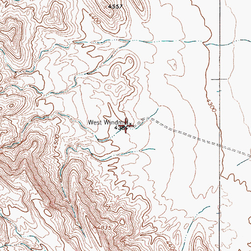 Topographic Map of West Windmill, TX
