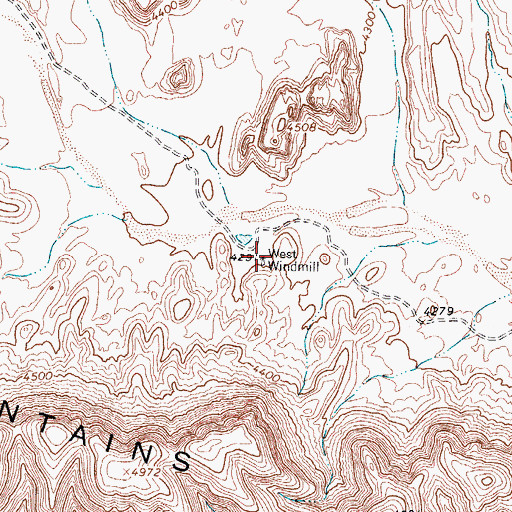 Topographic Map of West Windmill, TX