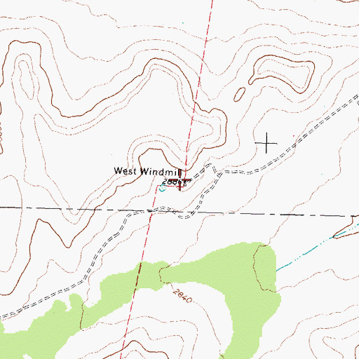 Topographic Map of West Windmill, TX