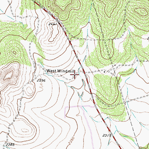Topographic Map of West Windmill, TX