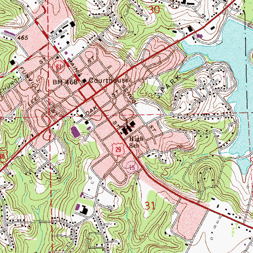 Topographic Map of Tuskegee High School, AL