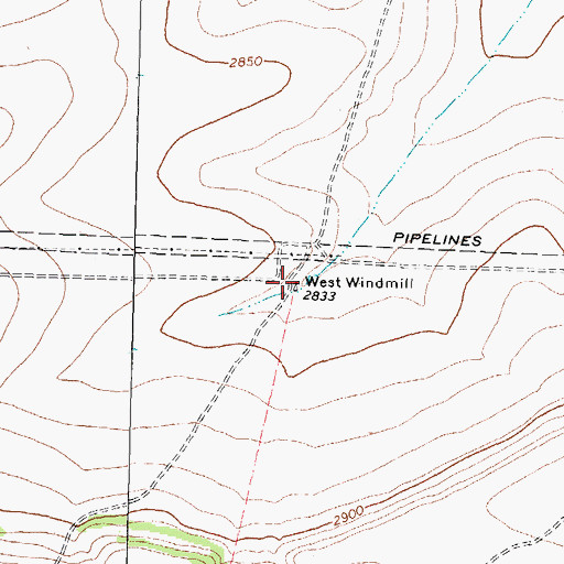 Topographic Map of West Windmill, TX