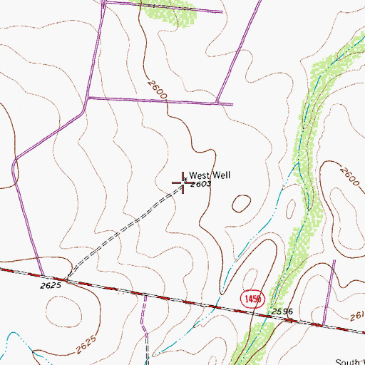 Topographic Map of West Windmill, TX