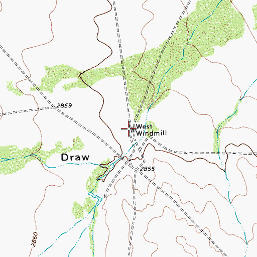 Topographic Map of West Windmill, TX