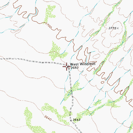 Topographic Map of West Windmill, TX