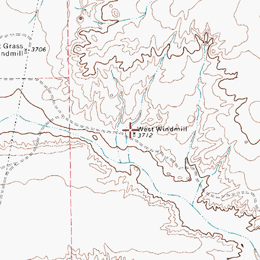 Topographic Map of West Windmill, TX