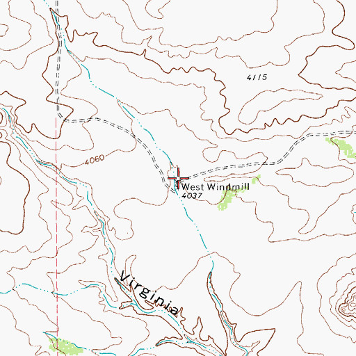 Topographic Map of West Windmill, TX
