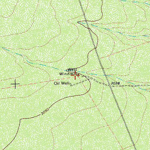 Topographic Map of West Windmill, TX
