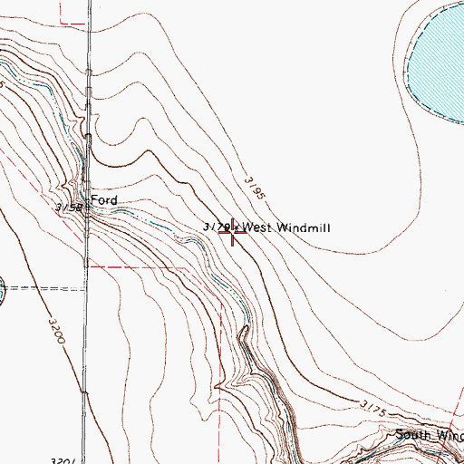 Topographic Map of West Windmill, TX