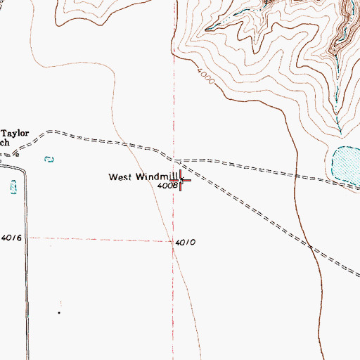 Topographic Map of West Windmill, TX