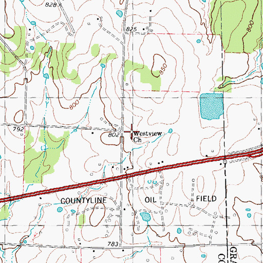 Topographic Map of Westview Church, TX