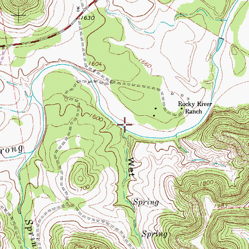 Topographic Map of Wet Hollow, TX