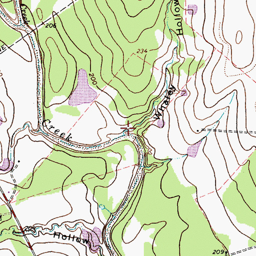 Topographic Map of Whaley Hollow, TX