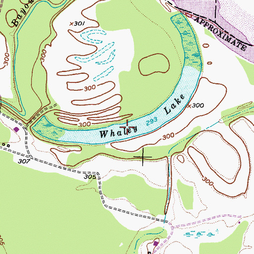 Topographic Map of Whaley Lake, TX