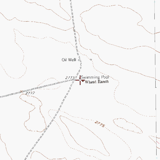 Topographic Map of Wheat Ranch, TX