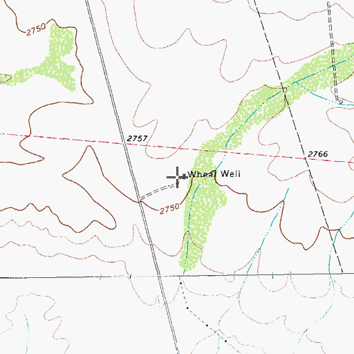 Topographic Map of Wheat Well, TX