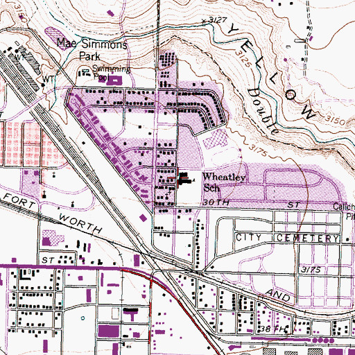Topographic Map of Wheatley School, TX