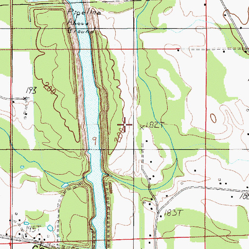 Topographic Map of Alabama River Canal, AL