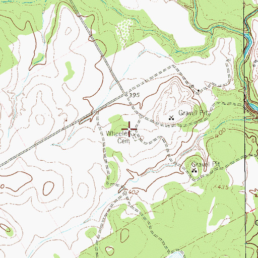 Topographic Map of Wheeler Cemetery, TX