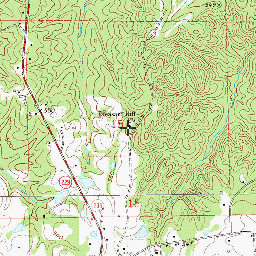 Topographic Map of Asbury School (historical), AL