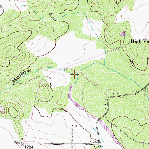Topographic Map of Whey Hollow, TX