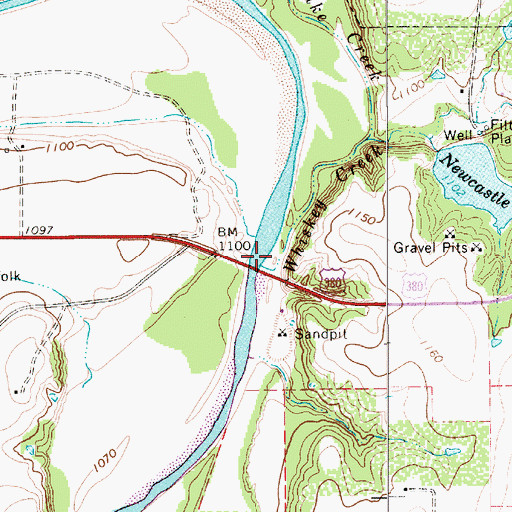 Topographic Map of Whiskey Creek, TX