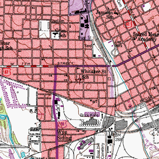 Topographic Map of Whitaker Saint School, TX