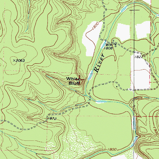 Topographic Map of White Bluff, TX