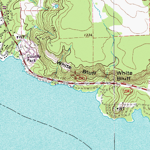 Topographic Map of White Bluff, TX