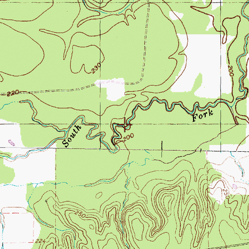 Topographic Map of White Branch, TX
