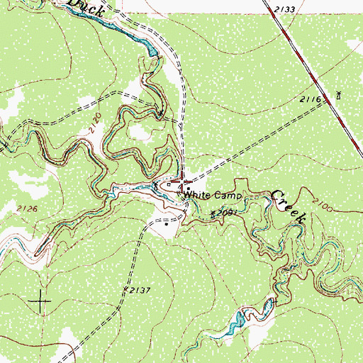 Topographic Map of White Camp, TX
