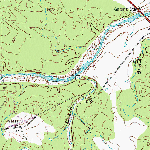 Topographic Map of White Creek, TX