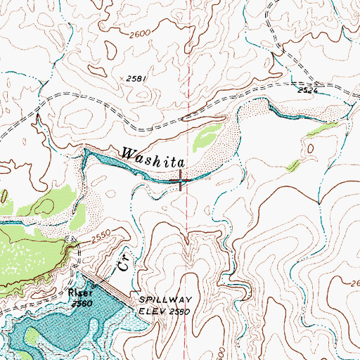 Topographic Map of White Creek, TX