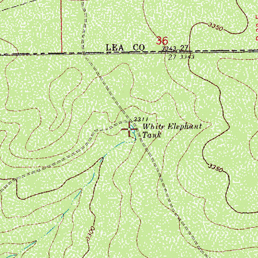 Topographic Map of White Elephant Tank, TX