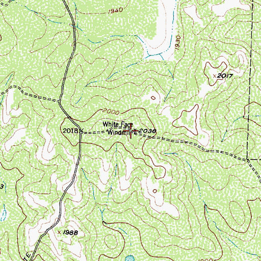 Topographic Map of White Face Windmill, TX