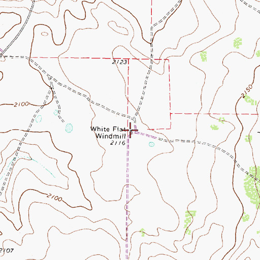 Topographic Map of White Flat Windmill, TX