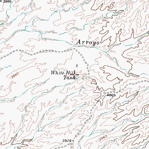 Topographic Map of White Hill Tank, TX